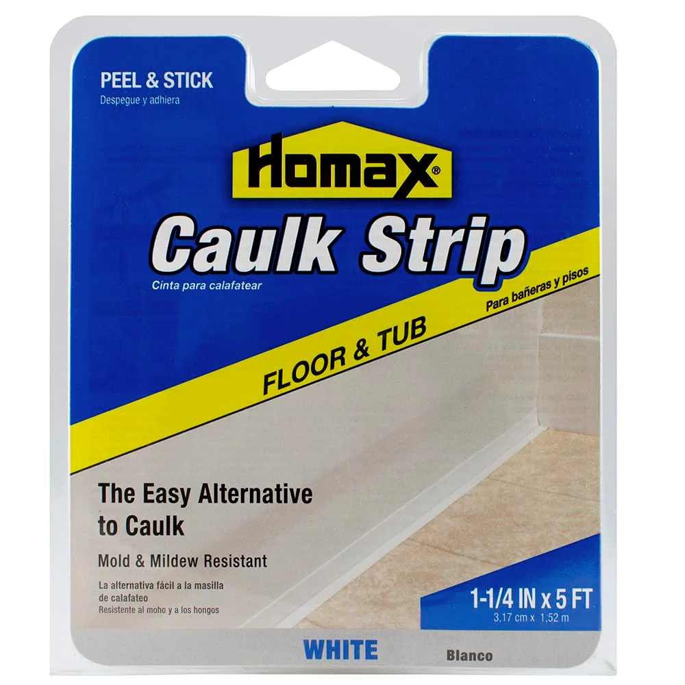 Homax Floor and Tub Caulk Strip, 1-1/4 in