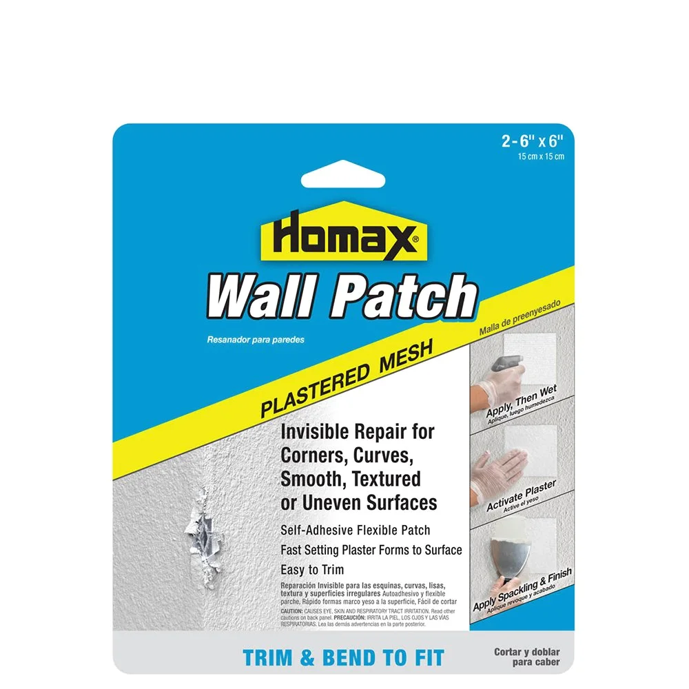 Homax Pre-Plastered Mesh Wall Patch, 6 x 6 in, 2 Pack